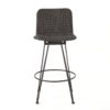 Outdoor Rattan Barstools With Black Brush Copper Iron Frame (Set of 2) - Multi Brown - Image 12