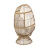 Patio Swivel Basket Egg Chair With Cushion - Natural - Image 7