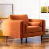 Amber - Velvet Lounge Chair - Orange - Image 3