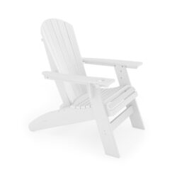 Adirondack Chair Sturdy HDPE Poly Lumber For Poolside, Patio, And Garden Relaxation - White