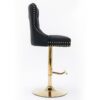 Thick Golden Swivel Velvet Barstools Adjusatble Seat Height From 27-35", Modern Upholstered Bar Stools With Backs Comfortable Tufted For Home Pub And Kitchen Island (Set of 2) - Black - Image 6