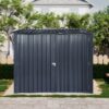 Outdoor Steel Storage Shed For Bicycle With Slope Roof And 4 Bike Tracks - Black - Image 7