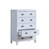Safari - 5 Drawer Chest With Interlock Drawer Feature Drawer Slide And Interlock Pre-Assembly, Drawer Chest For Closet Tall Dressers For Bedroom Clothes Organizer Tool - Classic White - Image 4