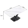 63" Modern Artificial Stone Straight Edge Metal X-Leg Dining Table, 6 People - White / Black - Image 12