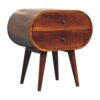 Large Circular Bedside Table - Brown - Image 3
