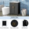 Bathroom Vanity Combo With Ceramic Sink, Luxurious Space-Saving Vanity, 2 Soft Close Doors - Black - Image 6