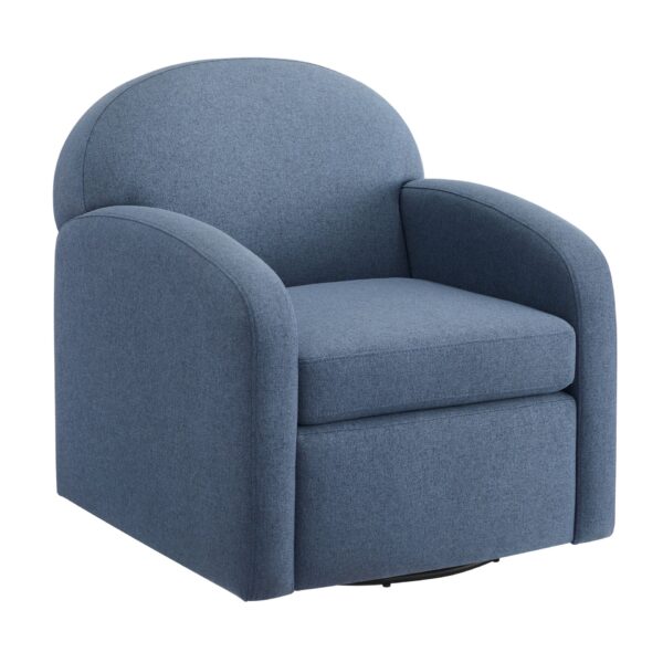 Eddie - Modern Swivel Chair With 360 Degree Functionality In Hemp Like Fabric - Blue