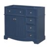 Bathroom Vanity Without Basin Sink, Frame Bathroom Storage Cabinet, Freestanding Vanity With 3 Drawers & Adjustable Shelf (Not Include Basin Sink) - Blue - Image 5
