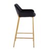 Daniella - Contemporary / Glam Fixed Height Bar Stool (Set of 2) - Gold / Black - Image 3