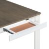 7 Piece Wooden Dining Table Set Mutifunctional Extendable Table With Leaf And 2 Drawers, 6 Dining Chairs With Soft Cushion - Brown / White - Image 14