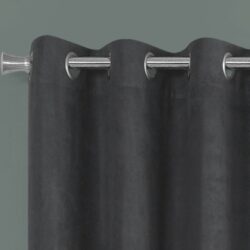 2 Pieces Set, Curtain Panel, Room Darkening, Grommet, Versatile Use - Dark Gray