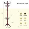Modern Hanger Multifunctional Coat And Hat Rack With Resin Stainless Steel Storage Optional Crabapple - Walnut - Image 11