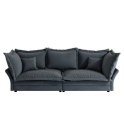 Modern Comfy Upholstered Sofa Cloud Couch, Deep Seat Couches With Multiple Large Soft Pillows, Convertible Deep Seat Chaise Langue For Living Room - Gray