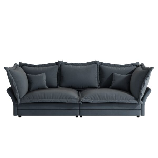 Modern Comfy Upholstered Sofa Cloud Couch, Deep Seat Couches With Multiple Large Soft Pillows, Convertible Deep Seat Chaise Langue For Living Room - Gray