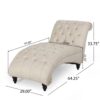 Chaise Lounge With Button Tufted Diamon Stitch - Beige - Image 6