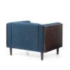 Contemporary Club Chair With Button Tufted Waffle Stitch - Navy Blue - Image 9