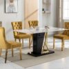 Nikki - Modern, High-End Tufted Solid Wood Contemporary Velvet Upholstered Dining Chair With Golden Stainless Steel Plating Legs, Nailhead Trim (Set of 2) - Gold - Image 18