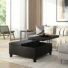 Ellis - Coffee Table Storage Ottoman - Distressed Black - Image 10