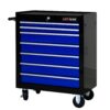 7 Drawers Multifunctional Tool Cart With Wheels - Black / Blue - Image 7