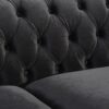 Chesterfield Style 3 Seater Sofa With Deep Button Tufting - Black - Image 11
