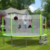 16Ft Trampoline With Basketball Hoop Pump And Ladder (Inner Safety Enclosure) With Soccer Goal - Green - Image 5