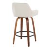 Daniella - Contemporary Fixed Height Counter Stool With Swivel With Round Footrest (Set of 2) - Walnut / Cream - Image 4