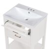 Bathroom Vanity With Top Sink, Modern Bathroom Storage Cabinet 2 Drawers, Single Sink Bathroom Vanity - White - Image 11