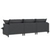 3 Seat Sofa Module For Modular Sectional Wide Seat Cloud Couch With Throw Pillows Upholstered - Gray - Image 4