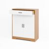 Freestanding Wooden Shoe Cabinet Organizer With Adjustable Shelves And Drawer - Natural / White - Image 17