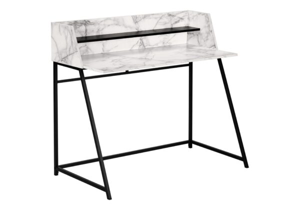 Computer Desk For Home Office, Laptop, Storage Shelves, Contemporary And Modern - White / Black