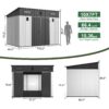 10 Ft. W X 7 Ft. D Plastic Storage Shed With Floor - Black / Gray - Image 7