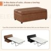 Twin Size Folding Ottoman Sleeper Bed With Mattress Convertible Guest Bed - Brown - Image 3