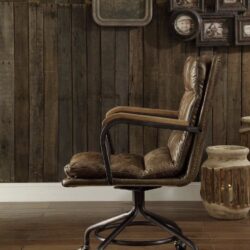 Harith - Vintage Top Grain Leather Office Chair - Brown