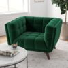Addison - Lounge Chair Dark - Brown / Dark Green - Image 11