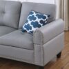 Irine - Faux Leather Sectional Sofa With Ottoman - Gray - Image 9