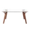 Folia - Mid-Century Modern Dining Table - Walnut / Clear - Image 4