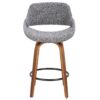 Fabrico - Mid-Century Modern Counter Stool - Walnut / Gray - Image 5