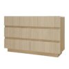 Fluted 6 Drawers Dresser, Double Dresser Chest Of Drawers, Modern Chest Of Drawers With LED, Drawer Organizer For Bedroom, Living Room, Hallway - Natural - Image 11