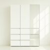 Elise - Slim Modular Wood Closet Cabinet With Mirror In Durable Melamine Construction - White - Image 7