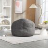 Bedding Bean Bag Sofa Chair High Pressure Foam Bean Bag Chair Adult Material With Padded Foam Padding Compressed Bean Bag With Footrest - Gray - Image 5