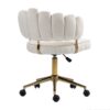 Modern Home Office Desk Chair With Wheels, Swivel, Height Adjustable - Beige - Image 16