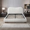 Norme - Queen Size Upholstered Low Profile Platform Bed - Cream - Image 5