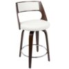Cecina - Mid-Century Modern Counter Stool With Swivel (Set of 2) - Cherry / White - Image 2