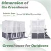 Greenhouse, Wooden Lean To Greenhouses For Outdoors, Heavy Duty Walk In Green House For Outside Winter, Large Hot House For Sunroom Storage Shed, Garden, Backyard - White / Gray - Image 3