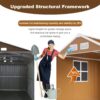 Heavy Duty Metal Storage Shed With Windows, Lockable Door & Ventilation Weatherproof Outdoor Garden Shed Iron - Brown - Image 6
