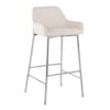 Daniella - Contemporary Fixed Height Bar Stool (Set of 2) - Chrome / Cream - Image 2