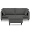 Ava - Mid Century Sofa With Ottoman Set, Upholstered - Dark Gray - Image 6