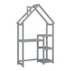 House-Shaped Wooden Writing Desk, Kids Study Table, Bookshelf & Toy Storage - Gray - Image 12
