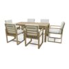 Patio Dining Set Outdoor Dining Table And Chair Set With And Removable Cushions For Patio, Backyard, Garden - Light Teak - Image 16