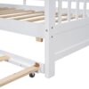 Full Size House Bed With Trundle, Modern Design For Kids With Storage Shlef - White - Image 14